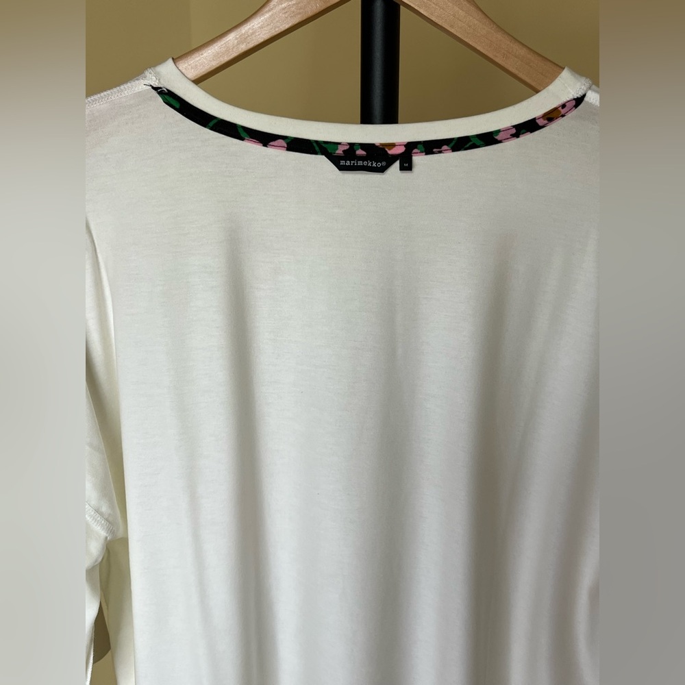 Marimekko Blouse Saima Bell Half-Sleeves Off White Size M - Picture 14 of 16